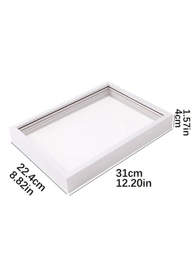 Black Clear Acrylic Family Handprint Photo Frame Keepsake Box Wooden Frame Funeral Tributes - Image 3